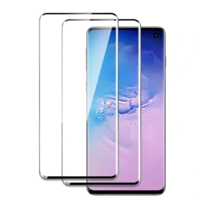 Bild av 2 stycken skärmskydd i härdat glas till Samsung Galaxy S10, 3D böjd kant kant, 9H hårdhet, reptålig, bubbelfri, enkel installation