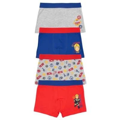 Bild av Brandman Sam Boxershorts för pojkar barn underkläder kalsonger boxer (4 pack), flerfärgad, 110 116