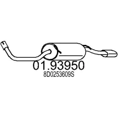 Bild av MTS 01.93950 Silencieux arrière 1560 AUDI: A4 B5 Avant, Berline