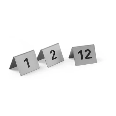 Bild av Informationsskylt BORD NUMMER 1 12, rostfritt stål, set om 12 st. Hendi 663844