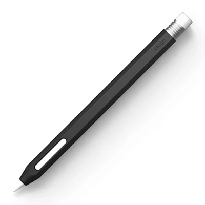 Bild av elago Klassiskt pennfodral kompatibelt med Apple Pencil 2:a generationens fodral, klassisk design, kompatibel magnetisk laddning och dubbeltryck ((installationsinstruktioner måste läsas) (svart)