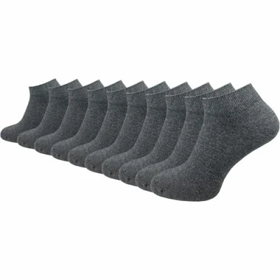 Bild av GAWILO Sneakers för män av 100 % ren bomull (6 par 10 par) Korta och tunna strumpor utan pressande söm över tårna, grå par, 39 42 EU
