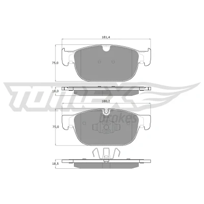 Bild av TOMEX brakes TX 18 57 Jeu de plaquettes frein Essieu avant préparé pour indicateur d&#039;usure VOLVO: XC60 II, XC40, XC90 II
