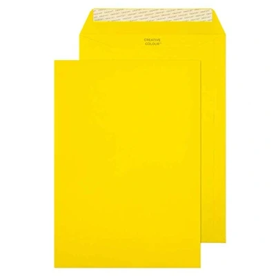 Bild av Blake Creative Colour C4 229 x 324 mm 120 gsm Peel &amp; Seal plånboksfodral kuvert (63403) banan gul förpackning med 10