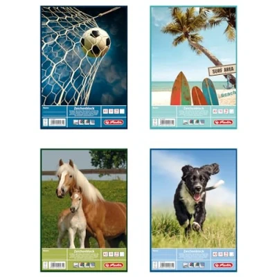Bild av Herlitz 494310 Ritblock A3 med 20 ark, 5 pack 8 sorterade motiv (inget motivval möjligt!)