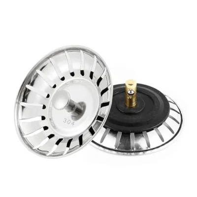 Bild av 2 pack Kök rostfritt stål diskho sil, Diskbänksplugg Filter, diskbänkssil, handfat sil pluggar, Avloppssil för diskbänk, vattenflöde, matrester, Avloppstillbehör(diameter 80 mm)