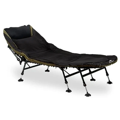 Bild av CampFeuer karpfåtölj XXL 210 x 85 4560 cm höjdjusterbar och stabil karpstol med 8 ben vikbar fältsäng, campingsäng, karpstol, bekväm, vadderad