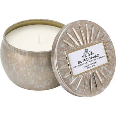Bild av Voluspa Decorative TIN Candle Blonde Tabac 127G Doftljus, Storlek: 127 g, Silver