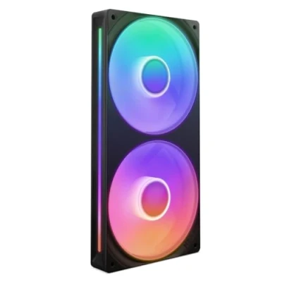 Bild av NZXT F240 RGB Core 240mm fläktenhet med en ram och 2 x 120mm fläktar Hastighets belysningskontroll Högt statiskt tryck luftflöde Fluiddynamiska lager 8 aRGB lysdioder Svart