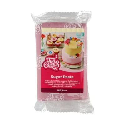 Bild av FunCakes Sugar Paste Old Rose, lätt att använda, smidig, flexibel, mjuk och perfekt för tårtdekoration, halal, kosher glutenfri, 250 g förpackning med 1