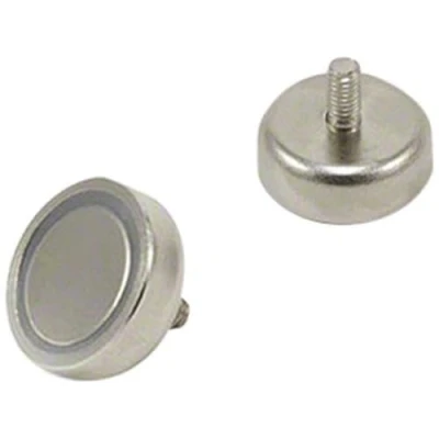 Bild av 20 mm diameter x 7 tjock neodymmagnet N42 med M4 stift 15,8 kg (1 styck)