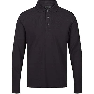 Bild av Regatta Professional Herr Pro 65/35 klassisk långärmad pikétröja perfekt för arbetskläder eller till vardags marin, Marinblått Xsp, 4XL