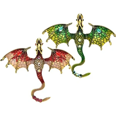 Bild av 2 st brosch nål vintage strass flygande drake pin kläder hatt väska tillbehör för män och kvinnor