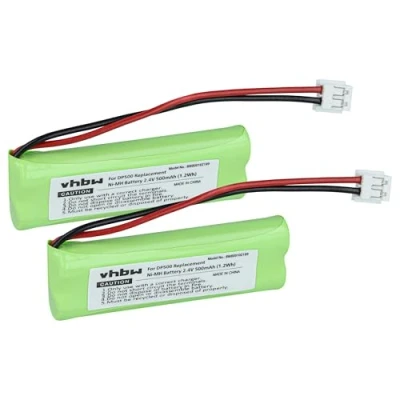Bild av 2 x Ni MH 500mAh (2,4 V) batterier lämpliga för Swissvoice DP500, DP550 Eco Plus, DP550BT etc.