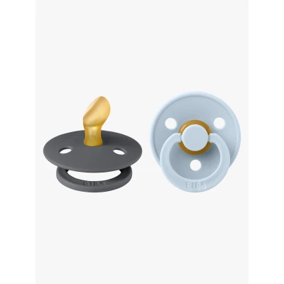 Bild av BIBS Colour Napp 2 pack Latex Stl 1 Anatomisk, Iron/Baby Blue