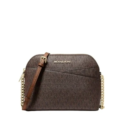 Bild av Michael Kors Jet Set Medium Crossbody läderhandväska, Brun, Small