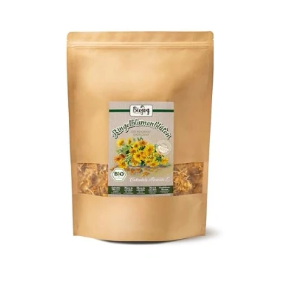Bild av Biojoy EKOLOGISKA Ringblommor (250 g), hela och torkade, idealiska för Ringblomma te (Calendula officinalis L.)