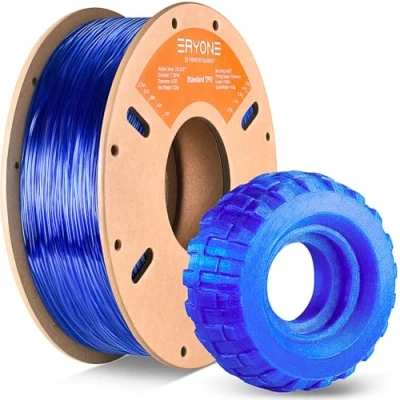 Bild av Eryone TPU filament 1,75 mm, till 3D skrivare, 0,5 kg, 1 spole, 0,05 transparent blått
