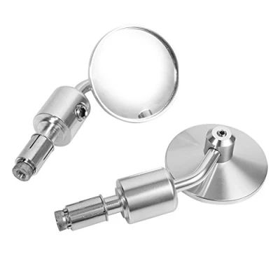 Bild av Sidospeglar, Keenso styrspets 7/8 &quot;Universal Motorcykel Handstångsspeglar 3&quot; justerbara backspeglar sidospegel med ände (silver)