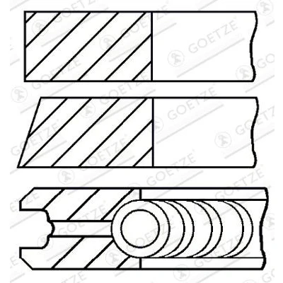 Bild av GOETZE ENGINE 08 138408 00 Jeu De Segments Pistons 71,4 0,6 FIAT: Grande Punto 3/5 portes, 500 3 I portes