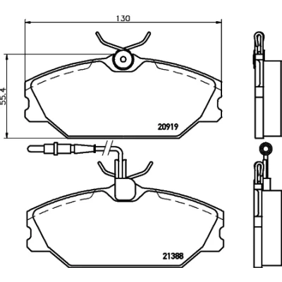 Bild av HELLA 8DB 355 019 181 Jeu de plaquettes frein avec contact du palpeur d&#039;usure intégré vis d&#039;étrier RENAULT: Scénic 1, LAGUNA 1