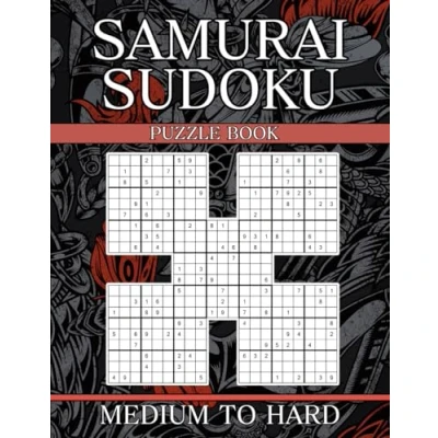 Bild av Samurai Sudoku Puzzle Book: Medium to Hard 500 Overlapping Puzzles into 100 Puzzles, with Instructions and Solutions Variant Book for Adults