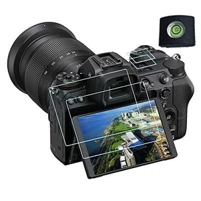 Bild av Topp + skärmskydd för Nikon Z7 II Z6 kamera med hett skoskydd, 0,3 mm högupplöst 9H hårdhet optisk LCD premium glasskyddsfodral [2 2 pack]