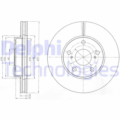 Bild av Bromsskiva DELPHI BG4234C