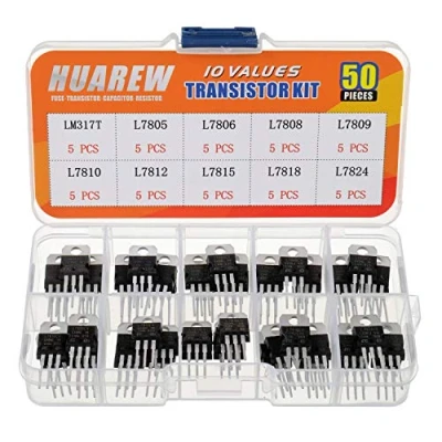 Bild av HUAREW 10 värden 50 st positiv fast spänningsregulator LM317T L7805 L7806 L7808 L7809 L7810 L7812 L7815 L7818 L7824 TO 220 IC paket klassificeringssats
