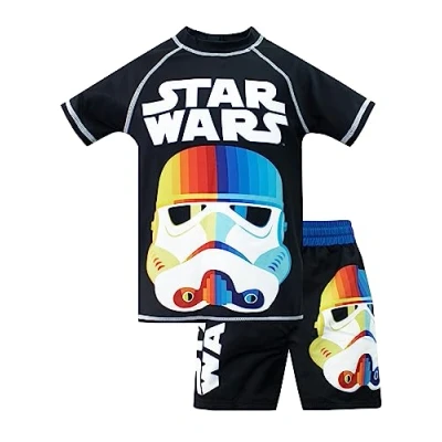 Bild av Star Wars Pojkars Badkläder 2 delat Stormtrooper Badset för Pojkar Tröja Och Badshorts Åldrar 3 till 13 år Flerfärgad 140