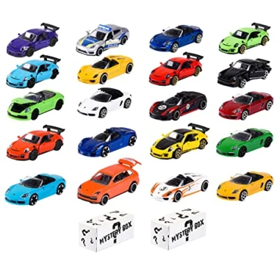 Bild av Majorette 212058601, Porsche Discovery Bilset med 20 + 2 Bilar, pack Småbilar Special Bilar i Metall Frihjul, 1:64, 7,5 cm, Från 3 år