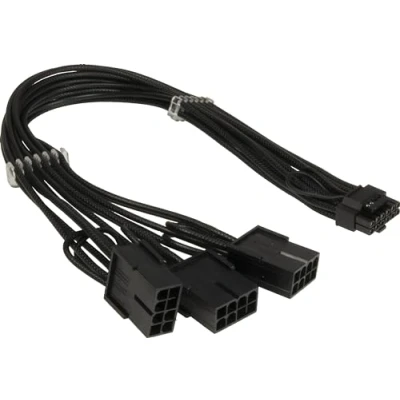Bild av GPU 02 adapter Inter Tech 12+4 stift till 3 x 8 PCIe 34 cm Grafikkortsanslutning