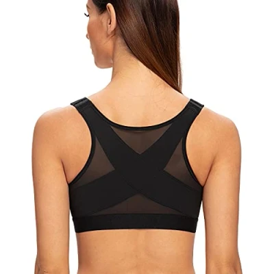 Bild av MELENECA Kvinnors främre fäste Trådlöst efter operation Plus Size Ryggstöd Posture BH Schwarz 75G