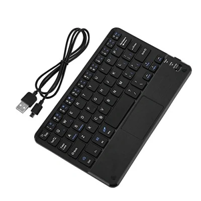 Bild av Ultratunt Bluetooth tangentbord, Richer R mini trådlöst tangentbord med pekplatta, bärbart uppladdningsbart för Windows PC Android surfplatta Svart