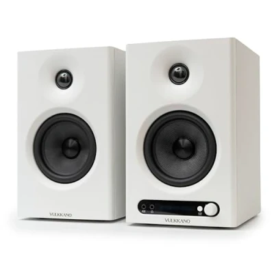 Bild av VULKKANO PRO4 Monitoring Studio högtalare med 4 tums Woofer, Bluetooth, balanserad TRS ingång, RCA, hörlursutgång, AUX, optisk, EQ inställningar, bildskärmar för hemmastudio