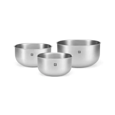 Bild av Zwilling Prep skålset, 3 delar, 18/10 rostfritt stål, salladsskål, blandningsskål, diameter: 17, 21 &amp; 25 cm