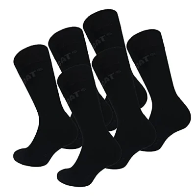 Bild av Caterpillar Comfort 6 par superbekväma strumpor, bomull av utmärkt kvalitet, innersula, tå och häl i svamp (Svart, 39 42)