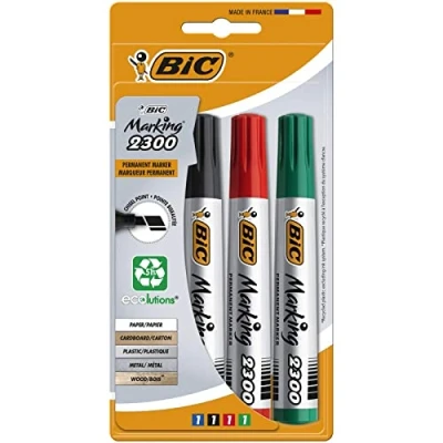 Bild av BIC Markering 2300 permanenta markörer mejselspets blandade färger 4 pack