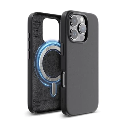 Bild av elago Magnetiskt läderfodral kompatibelt med iPhone 16 Pro fodral, alla MagSafe tillbehör, 6,3 tum inbyggda magneter, veganläder, stötsäker, vattentålig