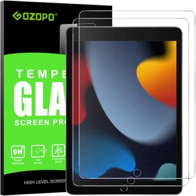 Bild av GOZOPO [2 pack skärmskydd för iPad 9:e generationen, 8:e / 7:e härdat glasfilm 10,2 tum 2021/2020/2019 Release