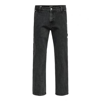Bild av ONLY &amp; SONS Onsedge STR Car Wb 3015 Tai DNM Noos, Tvättad svart, 38W / 32L