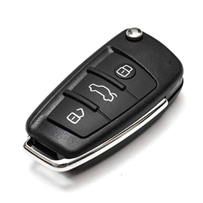 Bild av SALPIE Nyckelfodral fodral tillbehör delar silikon nyckel bil fjärrkontroll 3 knappar kompatibel med Audi A1 A3 A4 A6 A8 Q3 Q5 Q7 R8 A6L TT SL S3 RS3 (inget batteri)
