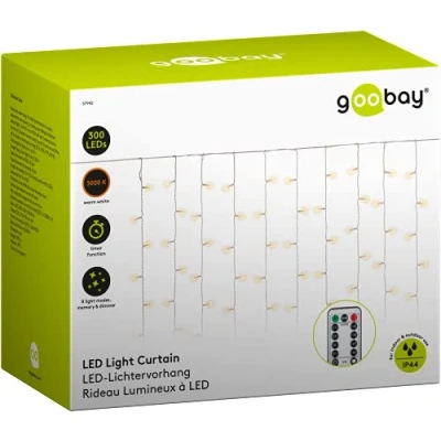 Bild av Goobay Light Curtain with 300 LEDs transparent 5 m wi