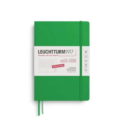 Bild av LEUCHTTURM1917 372637 akademisk veckoplanerare medium (A5) 2026, 18 månader 07.2025 12.2026, inbunden vårblad, tyska
