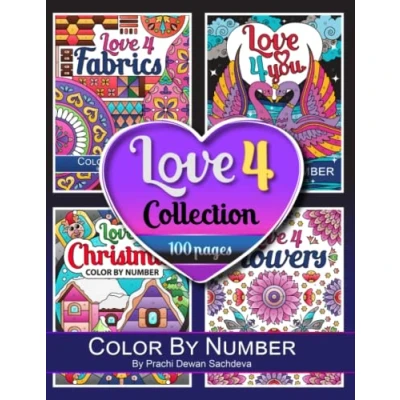 Bild av love 4 collection 100 Color by Number Adult Coloring Pages: of series books