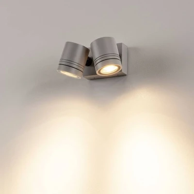 Bild av SLV Myra vägglampa för utomhusbruk, 2 ljus, grå