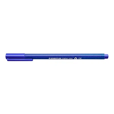 Bild av Staedtler 323 3 Fasermaler triplus color, circa 1.0 mm, Dreikantschaft, auswaschbar, 10 Stück im Kartonetui, blau