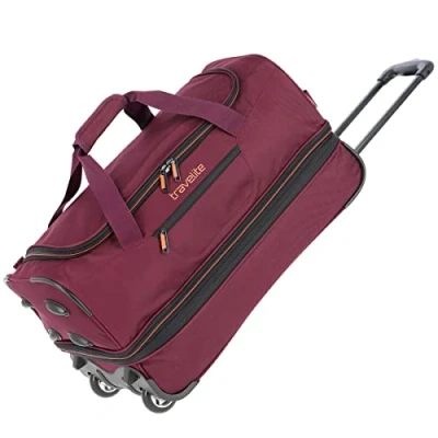Bild av travelite 2 hjuls trolley resväska storlek L med stretchveck, bagageserie bas: mjukt bagage hjul extra volym, 096276, Vinröd/orange, 55 cm,