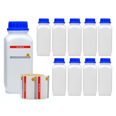 Bild av Octopus 10 x 1 000 ml breda halsflaskor med skruvlock, flaskor kemiska kaliumflaskor, laboratorieflaskor lock som förvaringsbehållare för laboratorium, kök eller hobby