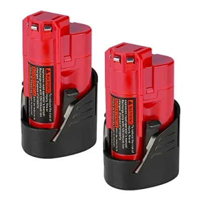 Bild av XNJTG 2 stycken 12 V 3,0 Ah Li ion batteri för Milwaukee M12 M12B 48 11 2411 2420 2401 2402 12V batteriverktyg